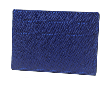Electric Blue Calfskin Small Credit Card Case